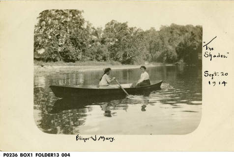 Elinor and Mary Canoeing at the Shades